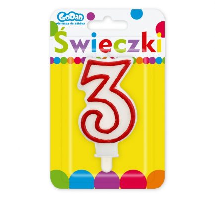 Sviečka číslica 3 kontúra 5,5cm