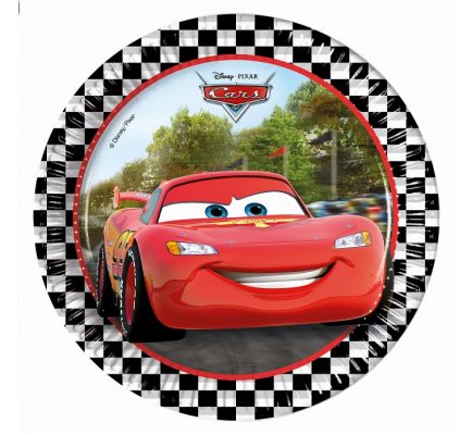 Tanieriky papierové 8ks, 20cm CARS